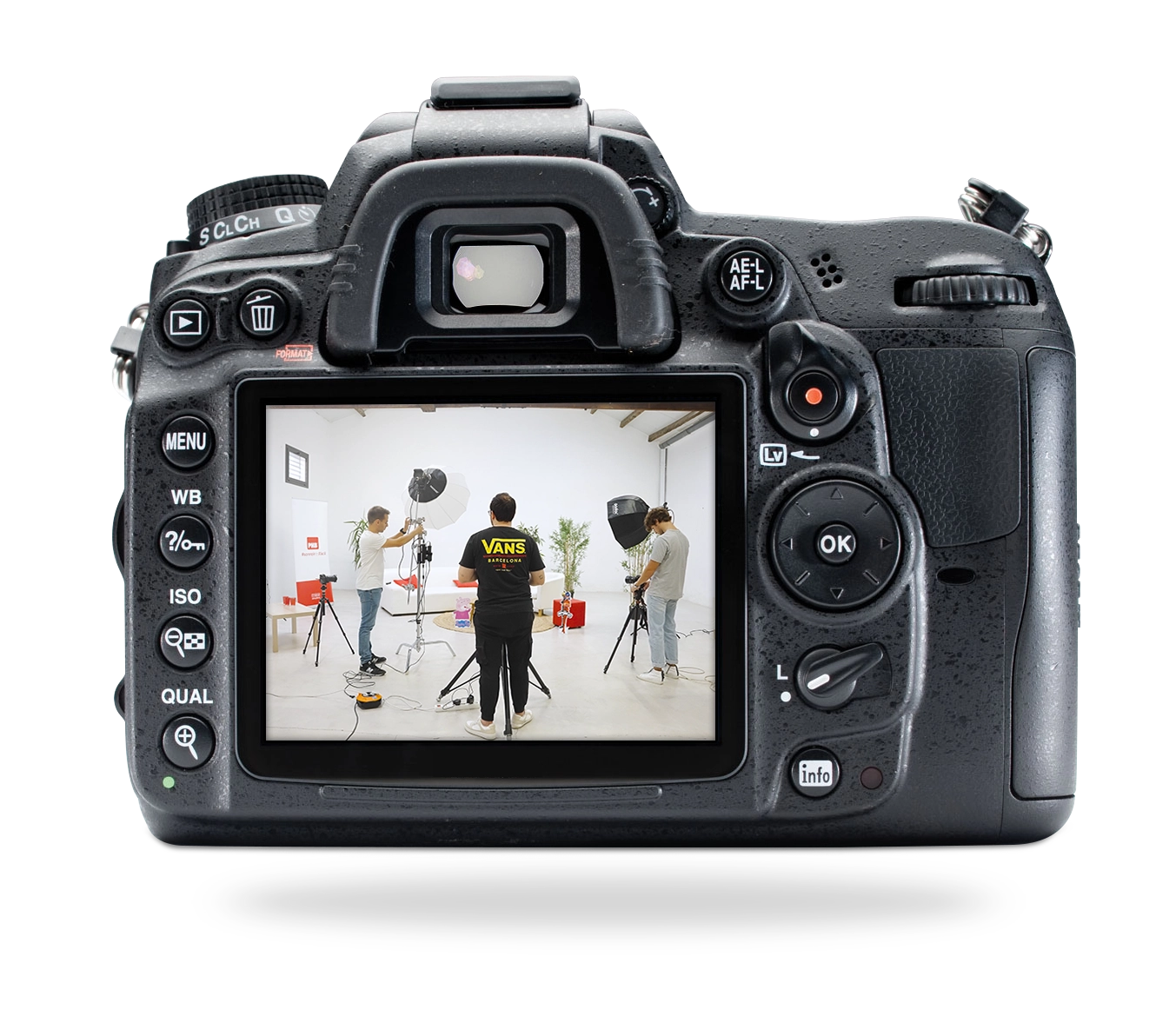 cámara de fotos profesional con imagen de video corporativo de Guía 360